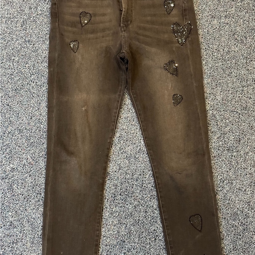 Joe's Jeans dark grey women’s Skinny Jeans with Heart Details